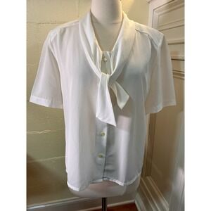 Vtg Country Sophisticates By Pendleton Women's Off White Scarf Blouse Sz 14P USA